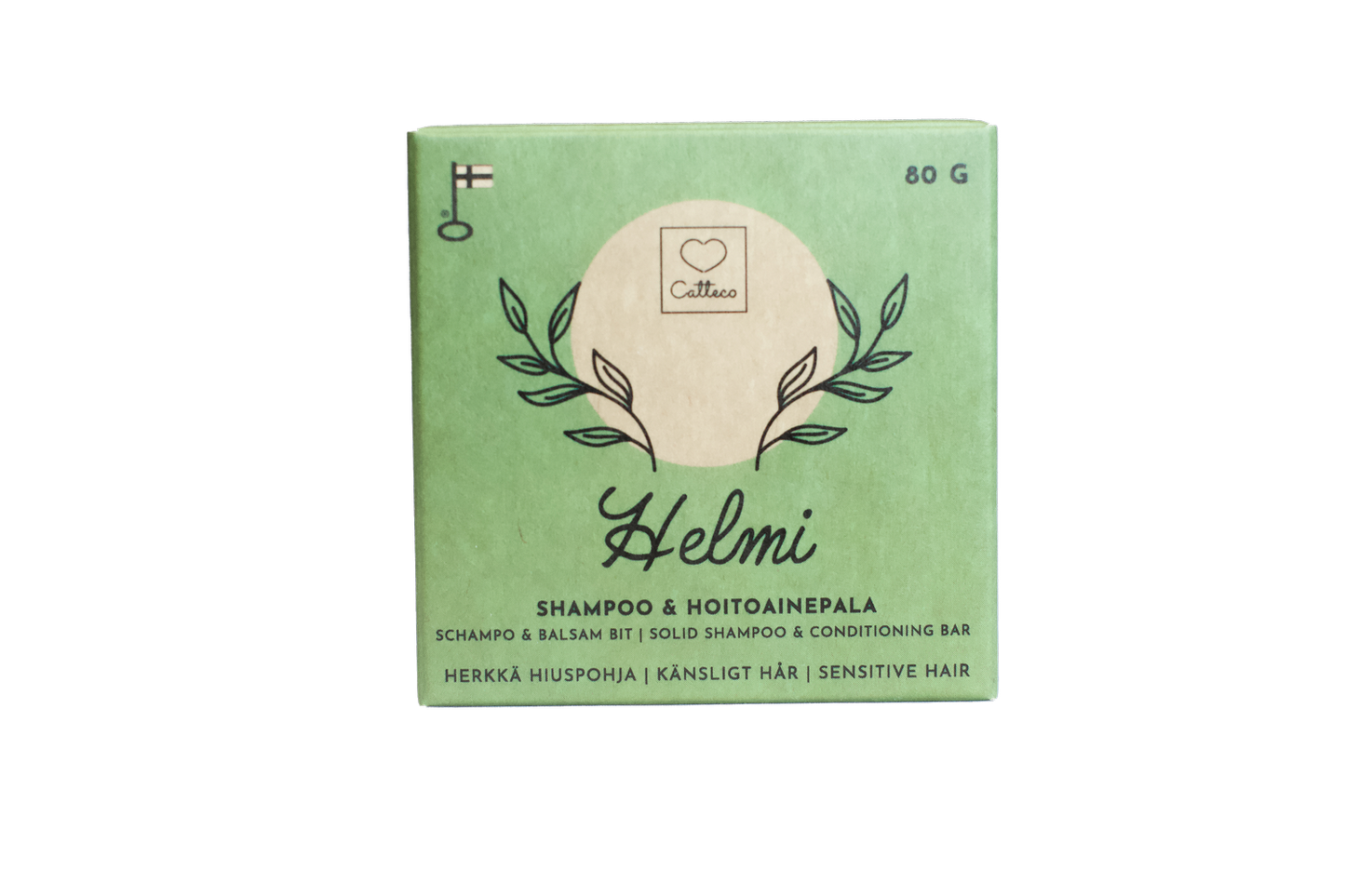 HELMI SHAMPOO & HOITOAINEPALA 80 g – All-in-one kaikille hiustyypeille