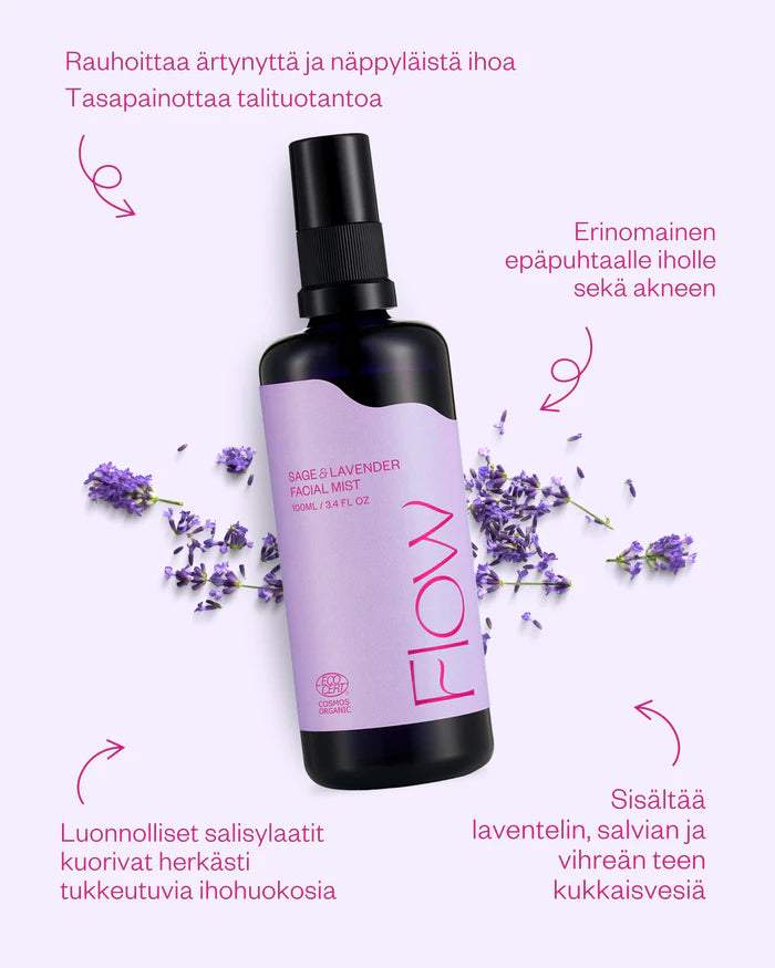 SAGE & LAVENDER FACIAL MIST 100 ml - tasapainottava kasvovesi rasvoittuvalle iholle