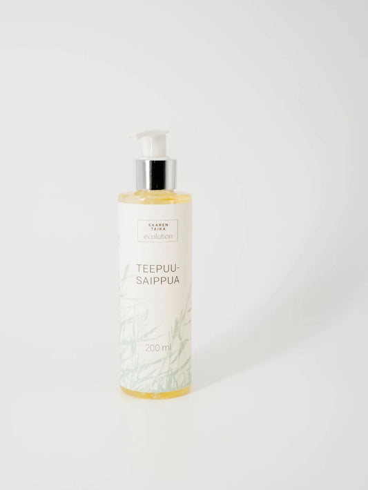 NESTEMÄINEN TEEPUUSAIPPUA 200 ml – Luonnollinen ja antibakteerinen teepuusaippua