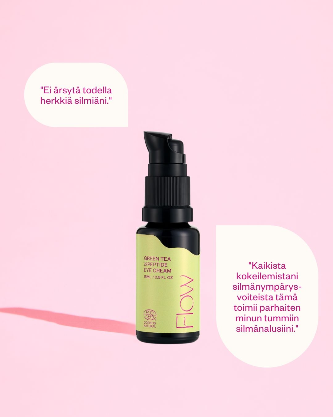 GREEN TEA & PEPTIDE EYE CREAM silmänympärysvoide tummille silmänalusille 15 ml