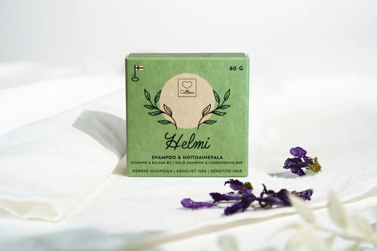 HELMI SHAMPOO & HOITOAINEPALA 80 g – All-in-one kaikille hiustyypeille