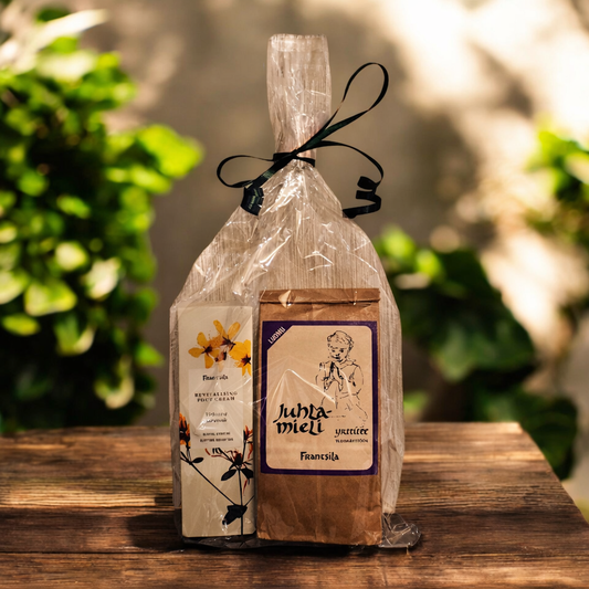 LAHJASETTI – Virkistävä Jalkavoide & Juhlamieli-yrttitee