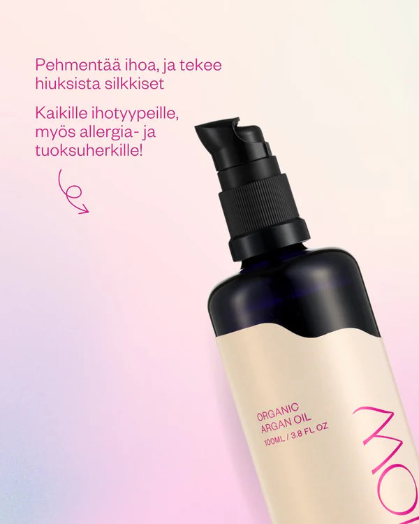 ARGAN  OIL IHONHOITOÖLJY kasvoille, vartalolle ja hiuksille 100 ml