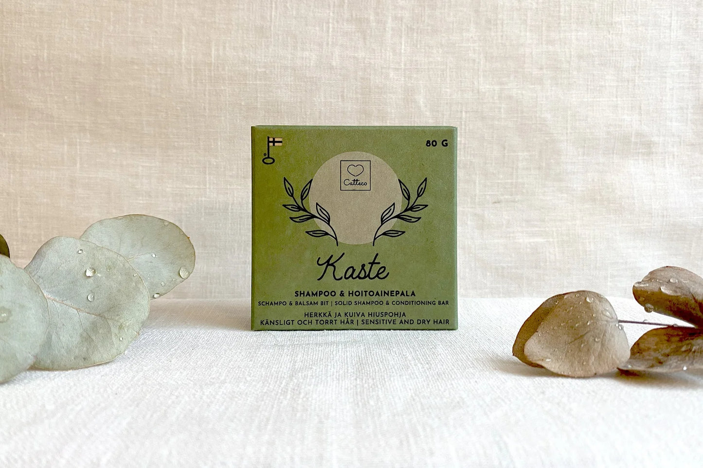 KASTE SHAMPOO & HOITOAINEPALA 80 g – Ravitseva all-in-one kuivalle hiuspohjalle