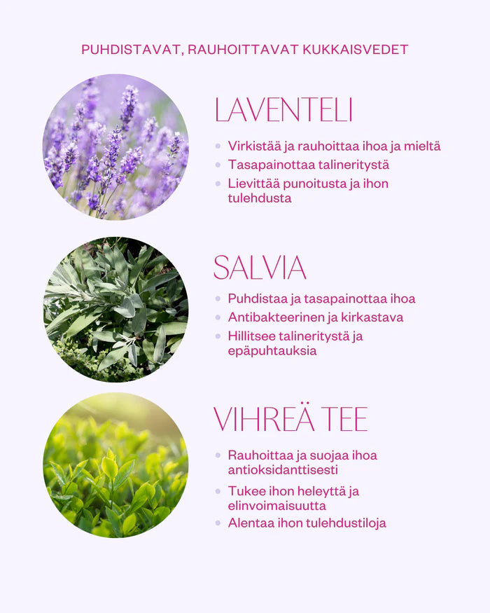 SAGE & LAVENDER FACIAL MIST 100 ml - tasapainottava kasvovesi rasvoittuvalle iholle