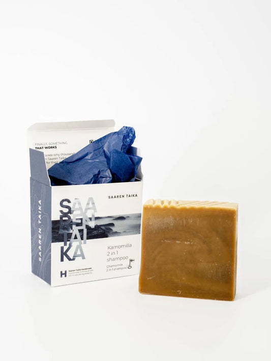 SAARENTAIKA VIHREÄ TEE & KAMOMILLA 2 IN 1 SHAMPOO 105 g – psoriasis-päänahalle ja vartalolle